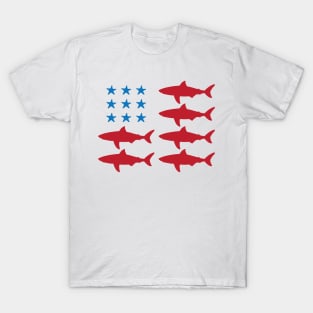 Shark &amp; Starfish American Flag T-Shirt